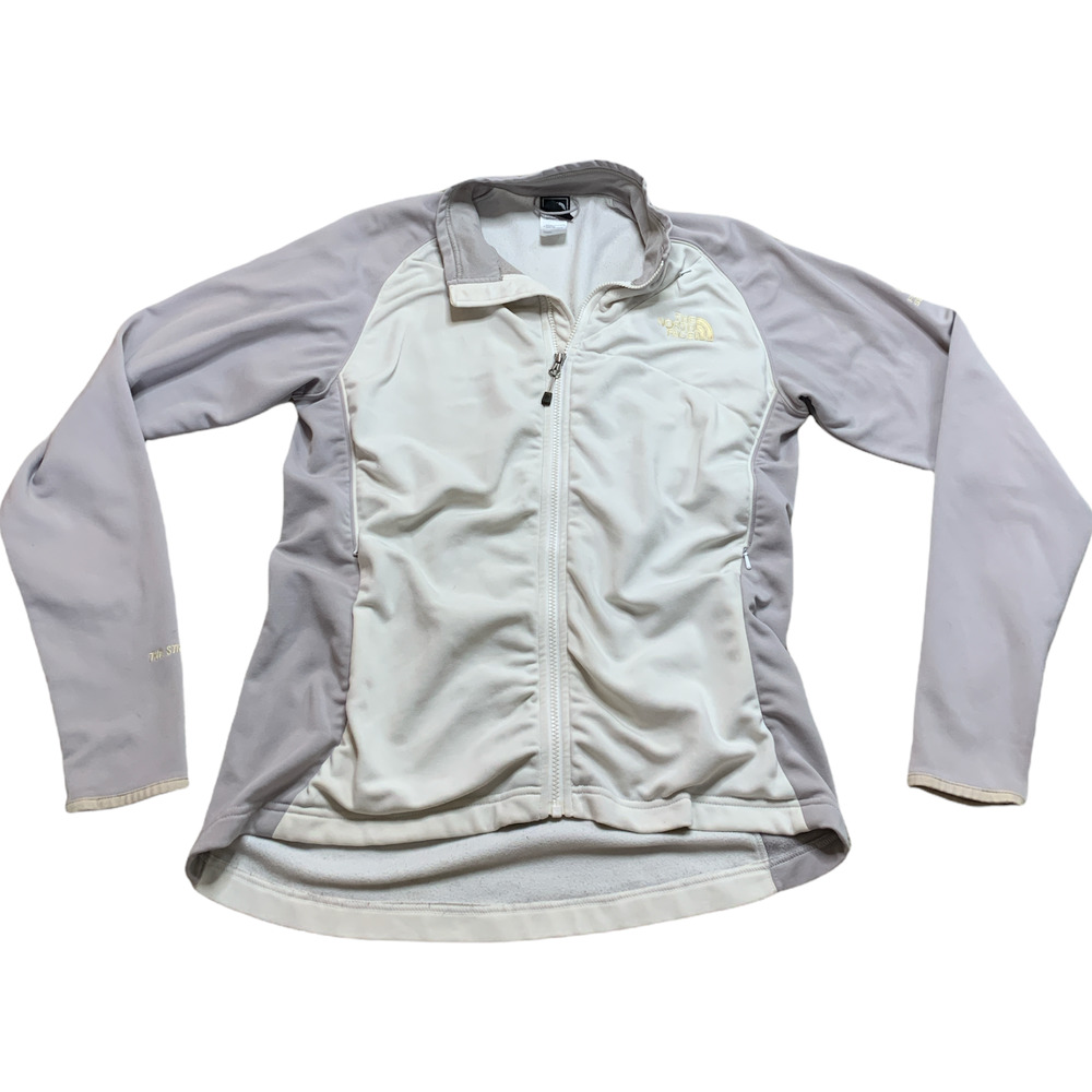 The North Face White Full Zip Athletic Jacket Sweatshirt XL